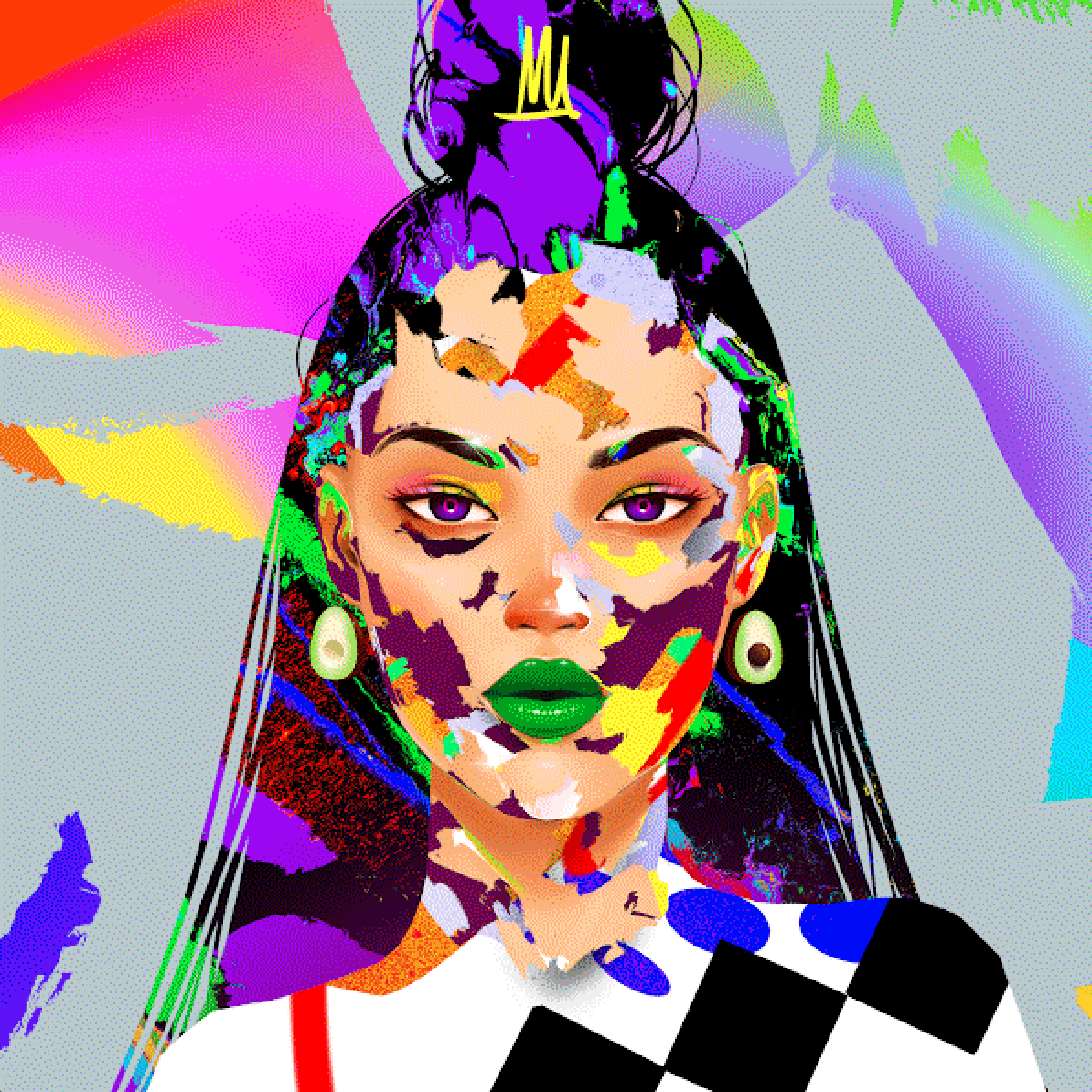 Femme abstraite colorée par MZK